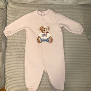 Polo by Ralph Lauren Light Pink Teddy Bear Bodysuit